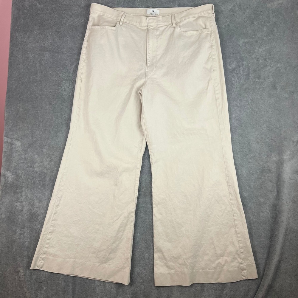 Banana Republic High Rise Wide Leg Pants Womens 35 Linen Blend Sophisicated